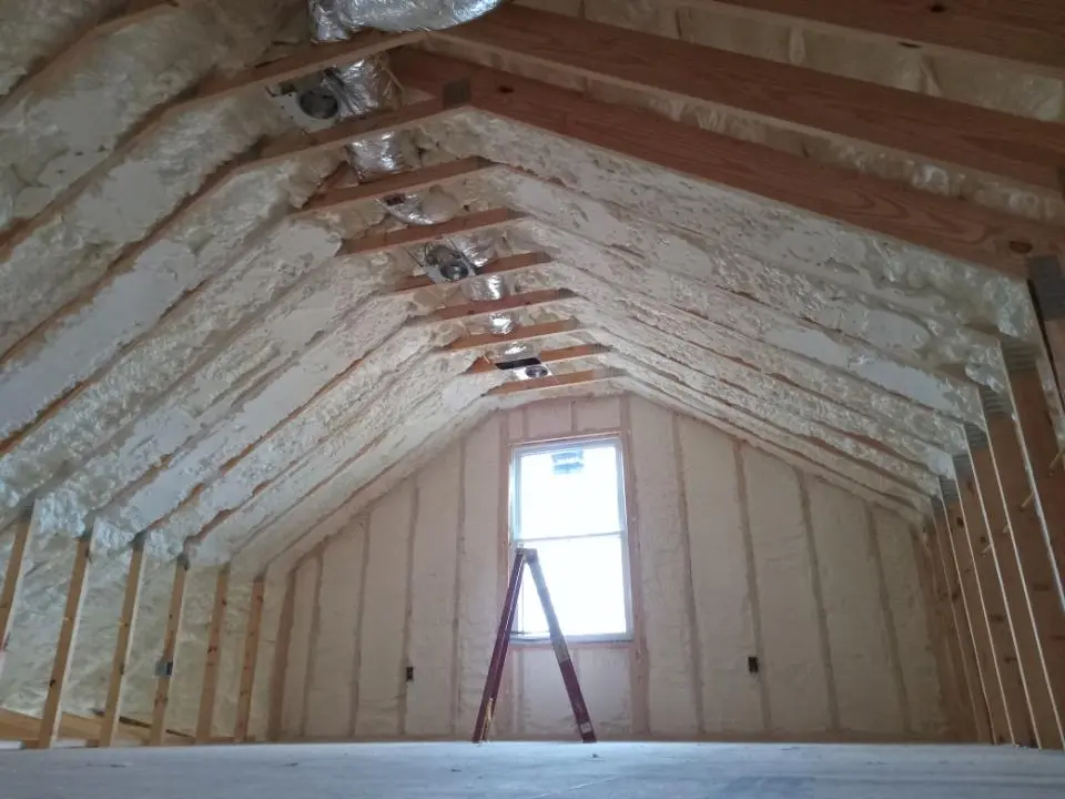 Spray foam roofing application for Crawl Space Insulation project in Endicott